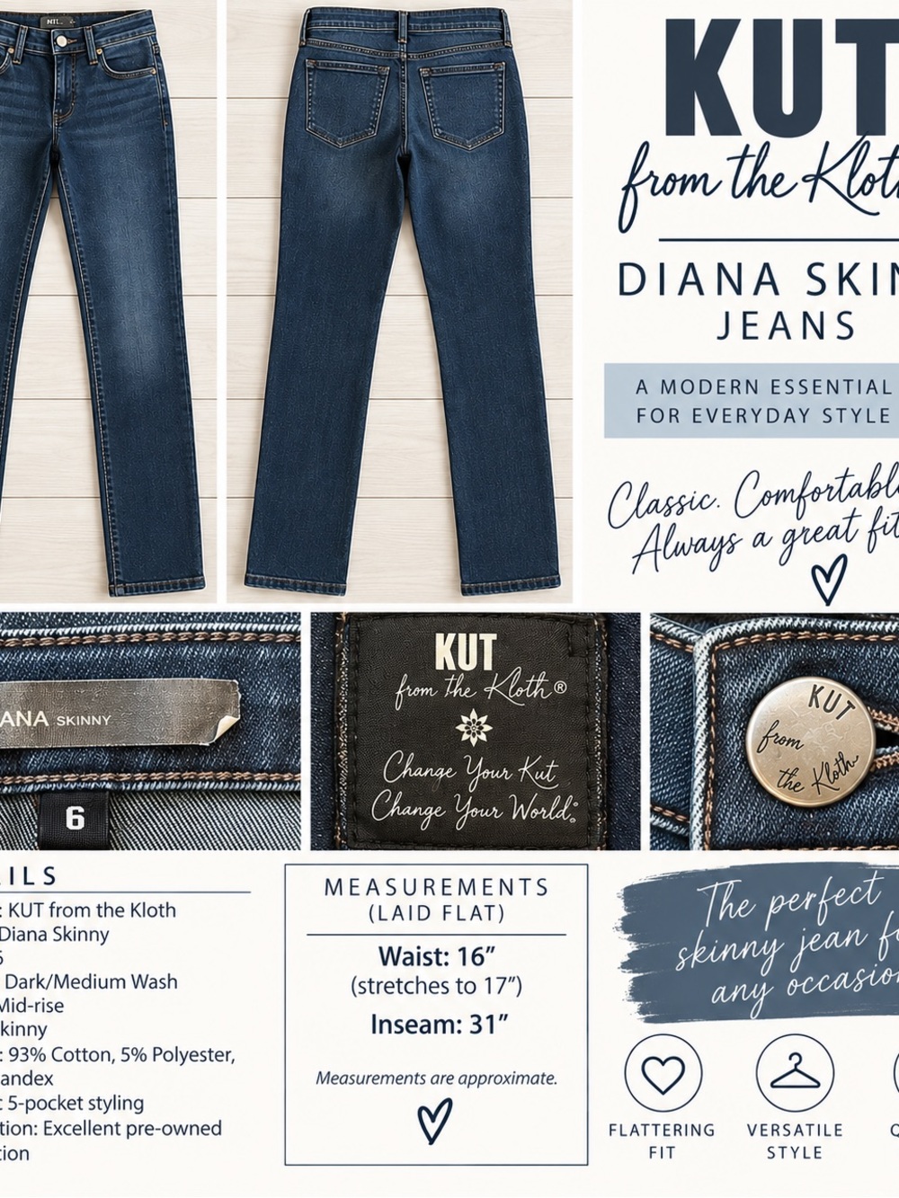 KUT from the Kloth Jeans – 2-Pair Lot – Size 6